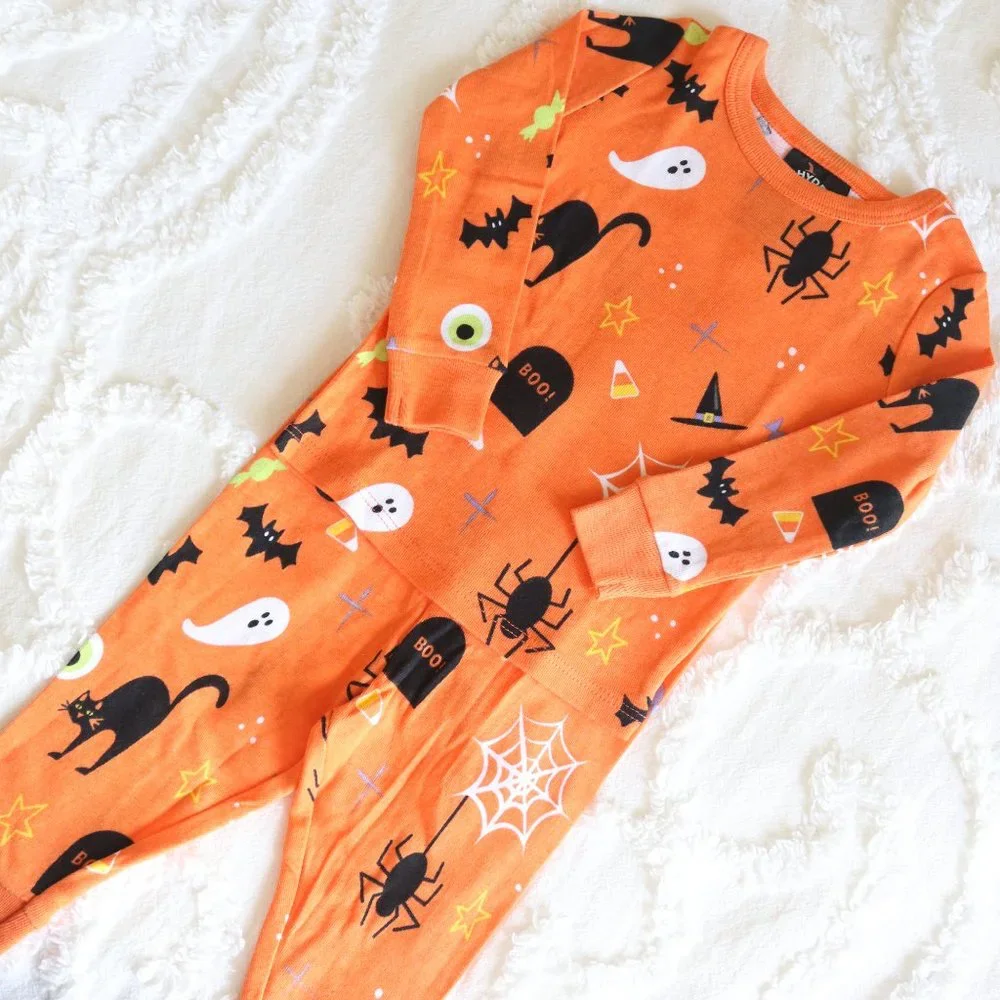 Baby Halloween Trick or Treat Stripe Shorts Matching Family Sleep Set 3pc Bundle